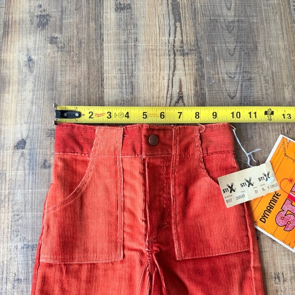 Vintage 70s DYNAMITE STIX Rust Orange Corduroy Pants Children’s Size 6 NWT - Picture 4 of 10